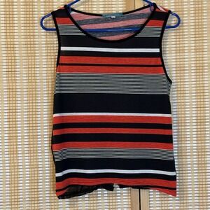Julie's Closet Womens M Open Back Striped Tank Top Y2K Office Resort Casual